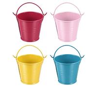 PATIKIL 2"x2" Small Metal Bucket, 4 Pack Mini Colorful Buckets Cute Candy Tiny Decorative Pails for Crafts Party Favors, Assorted Colors