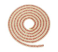 PATIKIL 2 Yards 3 Rows Crystal Rhinestone Close Chain Trim, Crystal Claw Cup Chain Trim String with Gold Base for Sewing Craft DIY Decoration Wedding Cake Bouquet, White/Red/White