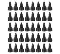PATIKIL 20/410 Twist Bottle Caps, 40 Pcs Plastic Ribbed Edge Squeeze Bottle Replacement Caps with Foam Gasket for Paint Lids Glue Dispensing, Black