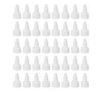 PATIKIL 20/410 Twist Bottle Caps, 40 Pcs Plastic Ribbed Edge Squeeze Bottle Replacement Caps with Foam Gasket for Paint Lids Glue Dispensing, White