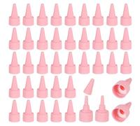 PATIKIL 20/410 Twist Top Caps, 100Pcs Plastic Squeeze Bottle Replacement Caps with Foam Gasket for Paint Lids Glue Dispensing DIY Crafts, Pink