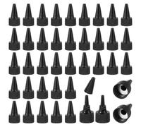PATIKIL 20/410 Twist Top Caps, 100Pcs Plastic Squeeze Bottle Replacement Caps with Foam Gasket for Paint Lids Glue Dispensing DIY Crafts, Black