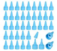 PATIKIL 20/410 Twist Top Caps, 100Pcs Plastic Squeeze Bottle Replacement Caps with Foam Gasket for Paint Lids Glue Dispensing DIY Crafts, Blue