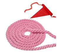PATIKIL 20 Feet Tug of War Rope for Adults Teen, 3-Strand Natural Twisted Cotton Rope with Flag for Yard Game Team Building Activities, Pink