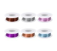PATIKIL 20 Gauge 0.8 mm Aluminum Craft Wire, 49.2 ft Metal Wire 6 Roll Armature Bendable Wire for Jewelry Making Metal Wrap DIY, Rose Gold/Purple/Steel Blue/Silver/Bronze/Light Pink