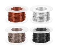 PATIKIL 20 Gauge 0.8mm Aluminum Craft Wire, 98.4Ft 4 Roll Metal Wire Armature Bendable Wire for Jewelry Making Metal Wrap DIY, Black/Silver/Bronze/Brown