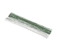 PATIKIL 20 Gauge 16" Floral Stem Wire, 100 Pcs Paper Wrapped Iron Artificial Flower Stem Accessories for DIY Bouquet Stem and Craft Decoration, Dark Green