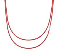 PATIKIL 20" Leather Necklace Cord, 3mm/0.12" Waterproof Braided Leather Necklace Cord Woven Wax Rope Chain with Stainless Steel Clasp for Men Women DIY Pendant Gift, Red/Silver