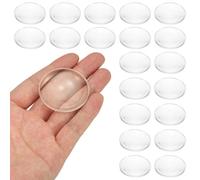 PATIKIL 20 Pack Biconvex Lens, 42mm Dia. 42mm Focal Length Aspheric Optical Lenses Magnifier Paperweight Acrylic Double Convex for DIY Office Desk Home Science Experiment Telescope