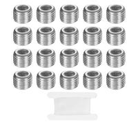 PATIKIL 20 Pcs 304 Stainless Steel Pipe Plug 1/4" NPT Male Internal Hex Thread Socket Pipe Plug Hex Countersunk Pipe Fitting for Sealing Water Oil Gas Pipeline, Silver