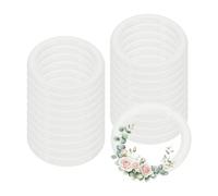 PATIKIL 20 Pcs Dream Catcher Rings, 1.1 inch Floral Macrame Plastic O Rings DIY Round Plastic Hoops for Crochet Craft Making Wall Hanging Wedding Wreath Christmas, White