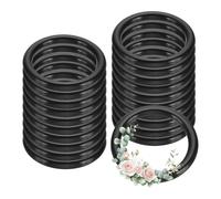 PATIKIL 20 Pcs Dream Catcher Rings, 1.3 inch Floral Macrame Plastic O Rings DIY Round Plastic Hoops for Crochet Craft Making Wall Hanging Wedding Wreath Christmas, Black