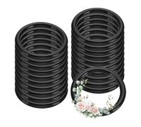 PATIKIL 20 Pcs Dream Catcher Rings, 1.5 inch Floral Macrame Plastic O Rings DIY Round Plastic Hoops for Crochet Craft Making Wall Hanging Wedding Wreath Christmas, Black