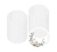 PATIKIL 20 Pcs Dream Catcher Rings, 1.8 inch Floral Macrame Plastic O Rings DIY Round Plastic Hoops for Crochet Craft Making Wall Hanging Wedding Wreath Christmas, White