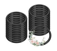 PATIKIL 20 Pcs Dream Catcher Rings, 2.2 inch Floral Macrame Plastic O Rings DIY Round Plastic Hoops for Crochet Craft Making Wall Hanging Wedding Wreath Christmas, Black