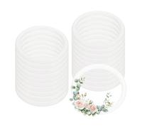 PATIKIL 20 Pcs Dream Catcher Rings, 2.4 inch Floral Macrame Plastic O Rings DIY Round Plastic Hoops for Crochet Craft Making Wall Hanging Wedding Wreath Christmas, White
