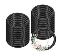 PATIKIL 20 Pcs Dream Catcher Rings, 2 inch Floral Macrame Plastic O Rings DIY Round Plastic Hoops for Crochet Craft Making Wall Hanging Wedding Wreath Christmas, Black