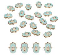 PATIKIL 20 Pcs Hand Evil Eye Beads Colorful Alloy Enamel Loose Spacer Charm Beads for DIY Bracelet Earrings Necklace Crafts Jewelry Making, Sky Blue