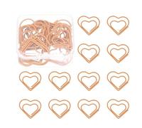 PATIKIL 20 Pcs Heart Shape Paper Clip, Metal Cute Small Paper Clamp Clips for Office Supplies Craft Scrapbook Document Note Sorting, Plastic Coating, Orange