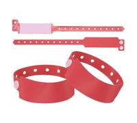 PATIKIL 20 Pcs ID Wristbands, Adjustable Identification Wristband Secure Identification Bands Bracelet for Events Parks Field Trips Airport Travel, Red