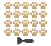 PATIKIL 20 Pcs Non Slip Bathtub Stickers, Anti Slip Shower Stickers with Scraper Bathroom Shower Floor Decals Paw Print Shape Cute Treads Tubs, Brown
