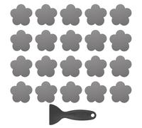 PATIKIL 20 Pcs Non Slip Bathtub Stickers, Anti Slip Shower Stickers with Scraper Bathroom Shower Floor Decals Flower Shape Cute Treads Tubs, Gray