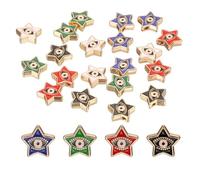 PATIKIL 20 Pcs Star Evil Eye Beads Colorful Alloy Enamel Loose Spacer Charm Beads for DIY Bracelet Earrings Necklace Crafts Jewelry Making, Green/Red/Bright Blue/Black/White