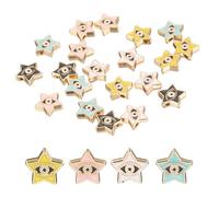 PATIKIL 20 Pcs Star Evil Eye Beads Colorful Alloy Enamel Loose Spacer Charm Beads for DIY Bracelet Earrings Necklace Crafts Jewelry Making, Pink/Sky Blue/Yellow/Black/White