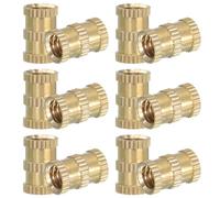 PATIKIL 20 Pcs Threaded Inserts Heat Set, 1/4"-20x12.7x8mm Female Brass Metric Knurled Insert Set Embedment Nut for Plastic 3D Printing Components