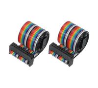 PATIKIL 20 Pins IDC Connector Flat Ribbon Cable 2.54 mm Pitch Length 500 mm Wide 25 Mm, 2 Pcs Dual Row Data Cable Female to Female for IDE Drive Printer Industrial DIY Electronics