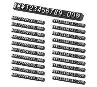 PATIKIL 20 Set Price Display Cube, Adjustable Price Tag Stand Removable Number Letter Label Stand Dollar Block Kit for Jewelry Retail Shop Display Signs (Black/White, S)
