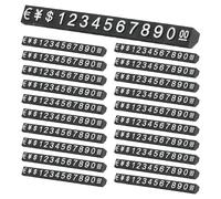 PATIKIL 20 Set Price Display Cube, Adjustable Price Tag Stand Removable Number Letter Label Stand Dollar Block Kit for Jewelry Retail Shop Display Signs (Black/White, L)