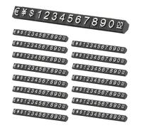 PATIKIL 20 Set Price Display Cube, Adjustable Price Tag Stand Removable Number Letter Label Stand Dollar Block Kit for Jewelry Retail Shop Display Signs (Black/Silver, L)