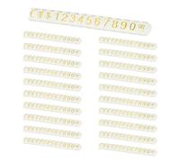 PATIKIL 20 Set Price Display Cube, Adjustable Price Tag Stand Removable Number Letter Label Stand Dollar Block Kit for Jewelry Retail Shop Display Signs (Clear/Gold, L)