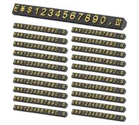 PATIKIL 20 Set Price Display Cube, Adjustable Price Tag Stand Removable Number Letter Label Stand Dollar Block Kit for Jewelry Retail Shop Display Signs (Black/Gold, L)