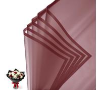 PATIKIL 20 Sheets Flower Wrapping Paper, Frosted Waterproof Bouquet Wrapping Paper Florist Supplies Packaging Paper for DIY Crafts Wedding Birthday Gift, Wine Red