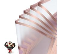 PATIKIL 20 Sheets Frosted Flower Wrapping Paper, Waterproof Gold Edge Bouquet Wrapping Paper Florist Supplies Packaging Paper for DIY Crafts Wedding Birthday Gift, Purple