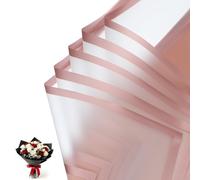 PATIKIL 20 Sheets Frosted Flower Wrapping Paper, Waterproof Gold Edge Bouquet Wrapping Paper Florist Supplies Packaging Paper for DIY Crafts Wedding Birthday Gift, Light Pink