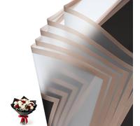 PATIKIL 20 Sheets Frosted Flower Wrapping Paper, Waterproof Gold Edge Bouquet Wrapping Paper Florist Supplies Packaging Paper for DIY Crafts Wedding Birthday Gift, Black