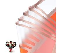 PATIKIL 20 Sheets Frosted Flower Wrapping Paper, Waterproof Gold Edge Bouquet Wrapping Paper Florist Supplies Packaging Paper for DIY Crafts Wedding Birthday Gift, Orange