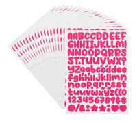 PATIKIL 20 Sheets Letter Stickers, 2240Pcs 1/2 Inch Small Vinyl Letter Number Stickers for Mailbox Poster Board Scrapbooking Bottle Classroom Decor, Pink