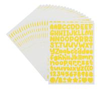 PATIKIL 20 Sheets Letter Stickers, 2240Pcs 1/2 Inch Small Vinyl Letter Number Stickers for Mailbox Poster Board Scrapbooking Bottle Classroom Decor, Yellow