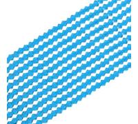 PATIKIL 20 Strands 3mm Bicone Crystal Glass Beads, 2300 Pcs Rondelle Faceted Crystal Beads Charms Bulk for Jewelry Making Bracelets DIY Craft, Light Lake Blue