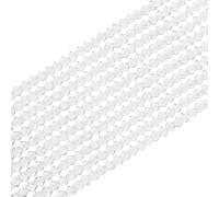 PATIKIL 20 Strands 3mm Bicone Crystal Glass Beads, 2300 Pcs Rondelle Faceted Crystal Beads Charms Bulk for Jewelry Making Bracelets DIY Craft, Transparent White