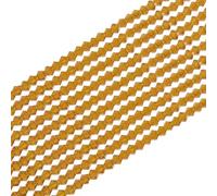 PATIKIL 20 Strands 4mm Bicone Crystal Glass Beads, 1680 Pcs Rondelle Faceted Crystal Beads Charms Bulk for Jewelry Making Earrings Bracelets DIY Craft, Dark Yellow
