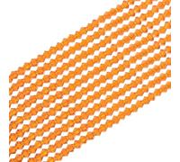 PATIKIL 20 Strands 4mm Bicone Crystal Glass Beads, 1680 Pcs Rondelle Faceted Crystal Beads Charms Bulk for Jewelry Making Earrings Bracelets DIY Craft, Orange