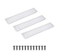 PATIKIL 20 x 4 Inch(500mm x 100mm) Rectangle Ventilation Grille, 3PCS Aluminum Air Vent Cover Louvered Ventilation Cover with Mounting Screws for Cabinet Closet Door Wardrobe, Silver