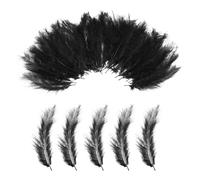 PATIKIL 200 Pack Fluffy Turkey Marabou Feathers,4-6 Inches Black Natural Turkey Feathers for Crafting Dream Catcher Fringe Trim Fly Tying Party Decorations