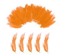 PATIKIL 200 Pack Fluffy Turkey Marabou Feathers,4-6 Inches Orange Natural Turkey Feathers for Crafting Dream Catcher Fringe Trim Fly Tying Party Decorations