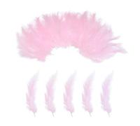 PATIKIL 200 Pack Fluffy Turkey Marabou Feathers,4-6 Inches Pink Natural Turkey Feathers for Crafting Dream Catcher Fringe Trim Fly Tying Party Decorations